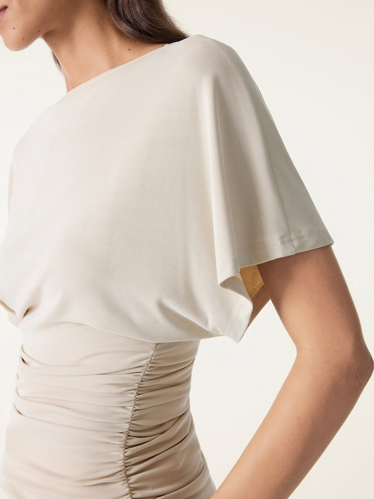 Batwing Ruched Waist-Cinching Top