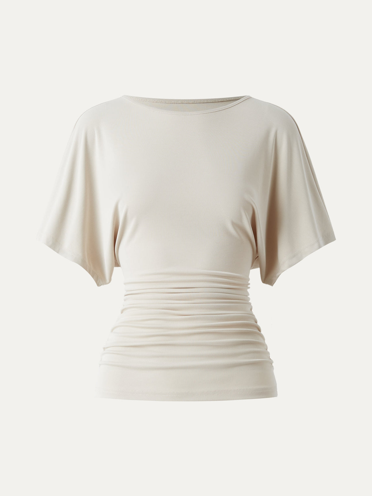 Batwing Ruched Waist-Cinching Top