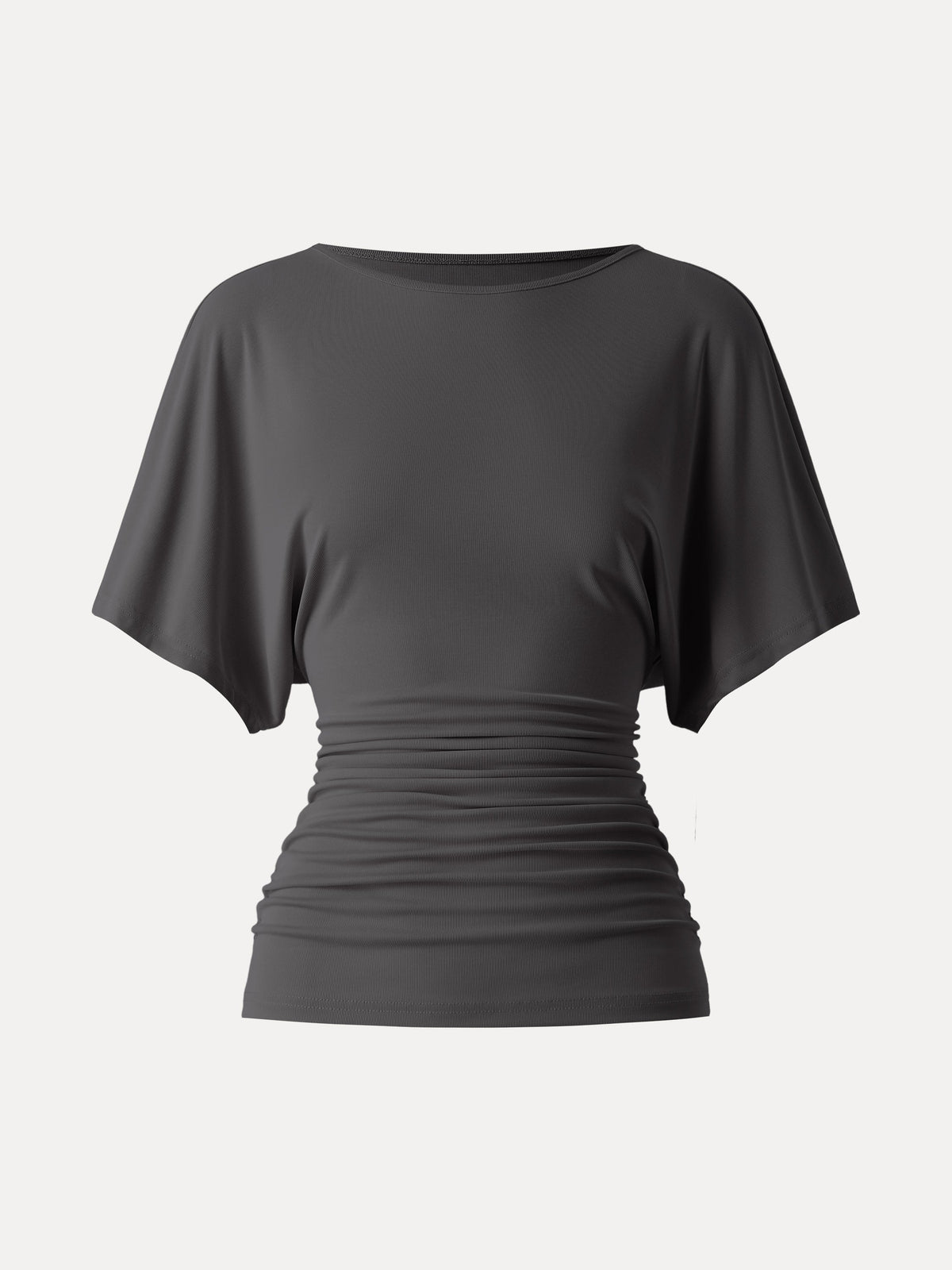 Batwing Ruched Waist-Cinching Top